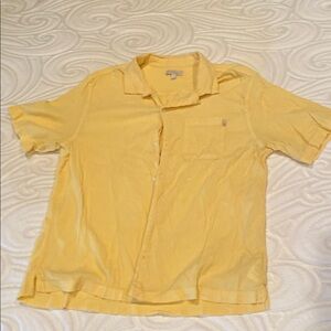Yellow Casual Button Down Shirt with Soft Fabric
